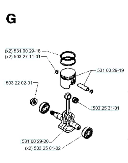 Husqvarna 26H - Piston & Crankshaft