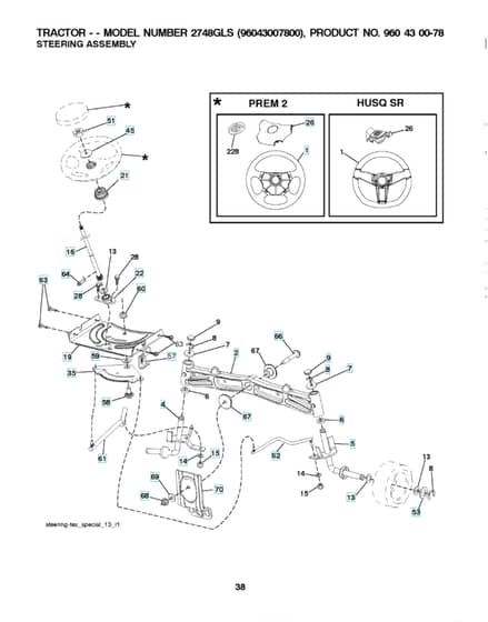 Husqvarna 2748Gls - Steering