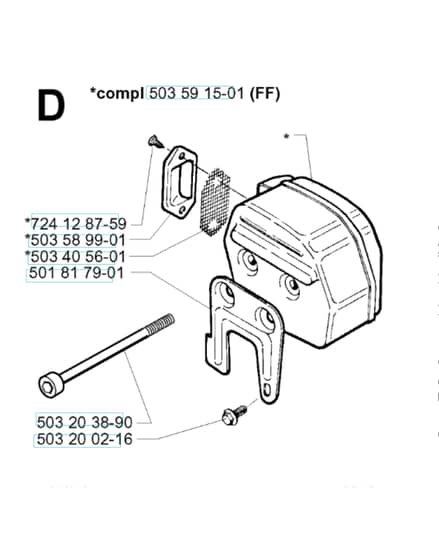 Husqvarna 281 - 2001-Current - Muffler