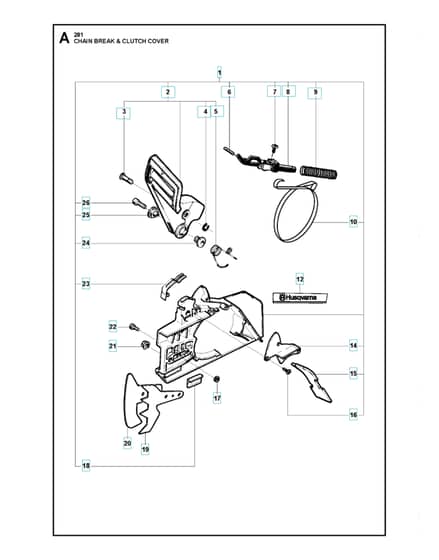 Husqvarna 281XP - Chain Brake & Clutch Cover