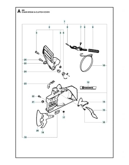 Husqvarna 288XP - Chain Brake & Clutch Cover