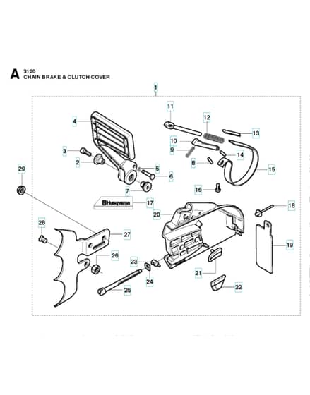 Husqvarna 3120XP - Chain Brake & Clutch Cover