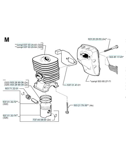 Husqvarna 322 C - Cylinder Piston
