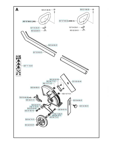 Husqvarna 322E - Shaft & Handle