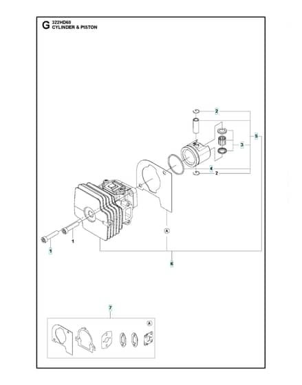 Husqvarna 322HD60 - Cylinder Piston