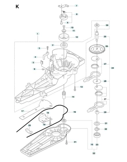 Husqvarna 323HD60 - Gear Housing