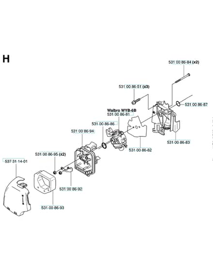 Husqvarna 324HDA55X-SERIES - Carburetor & Air Filter