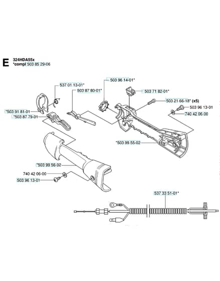 Husqvarna 324HDA55X-SERIES - Handle & Controls