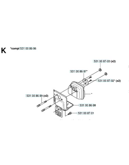 Husqvarna 324HDA55X-SERIES - Muffler
