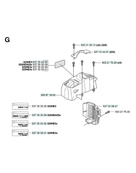 Husqvarna 325HDA55X-SERIES - Housing