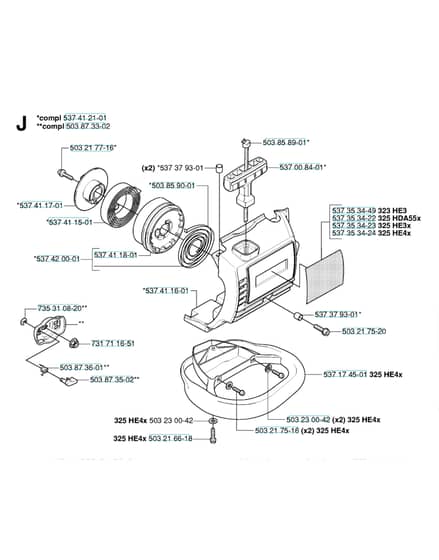 Husqvarna 325HDA55X-SERIES - Starter
