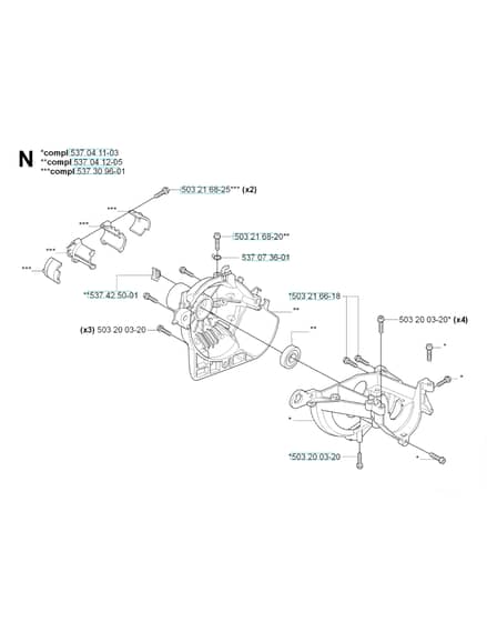 Husqvarna 325HE3X-SERIES - Crankcase & Clutchdrum