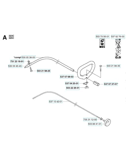 Husqvarna 325 Lxt - Shaft & Handle