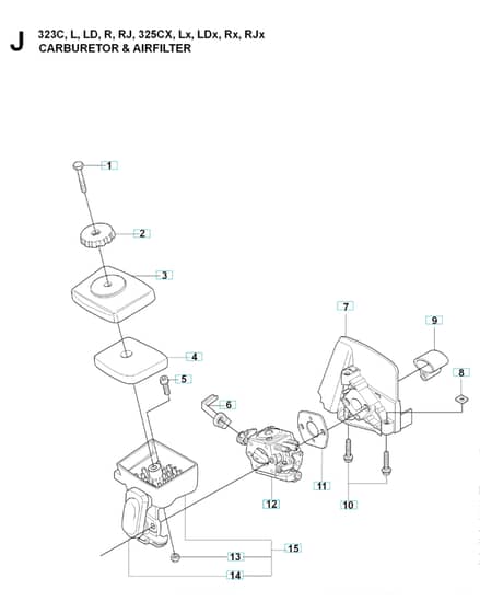 Husqvarna 325RJX - 2008-Current - Carburetor & Air Filter