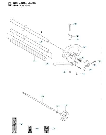 Husqvarna 325Ldx - Shaft & Handle