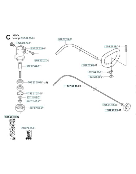 Husqvarna 325RDx - Bevel Gear & Shaft