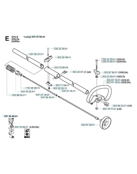 Husqvarna 325RDx - Shaft & Handle 2