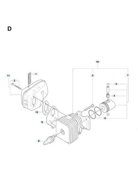 Husqvarna 326HD60X-SERIES - Cylinder, Piston & Muffler