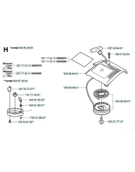Husqvarna 326HS75X-SERIES - Starter
