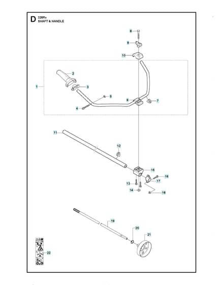 Husqvarna 326RX - from-curr - Shaft & Handle 2