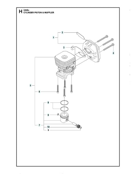 Husqvarna 326Ex - Cylinder, Piston & Muffler