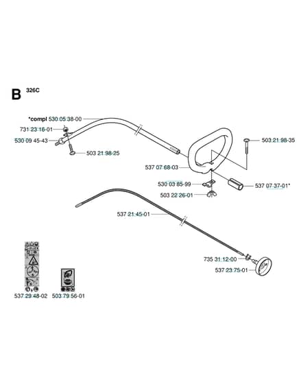 Husqvarna 326L - Shaft & Handle