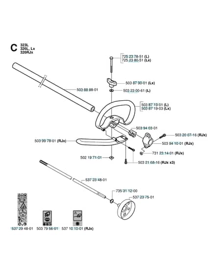 Husqvarna 326L - Shaft & Handle 2