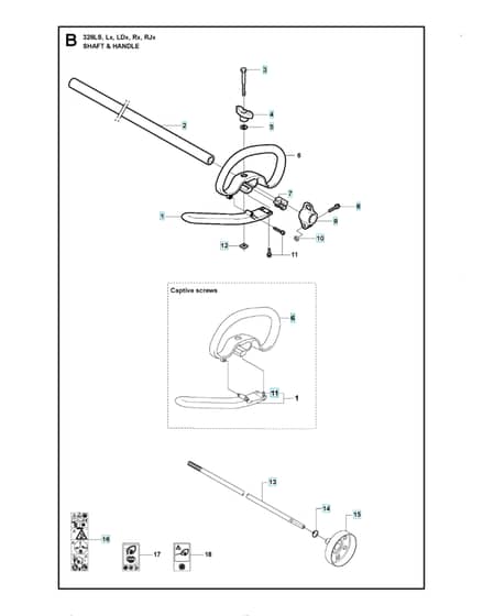 Husqvarna 326Ls - Shaft & Handle