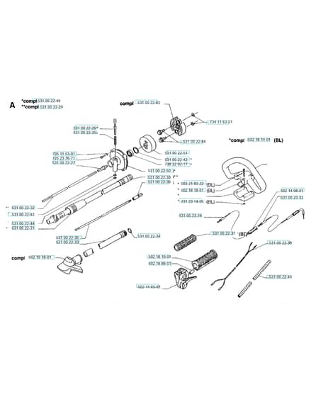 Husqvarna 32 Bl - Shaft & Handle