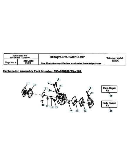 Husqvarna 32RLC - 1990-1 - Carburetor Details