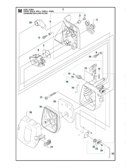 Husqvarna 333RJ - Carburetor & Air Filter