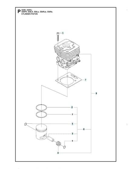 Husqvarna 335RJx - Cylinder Piston