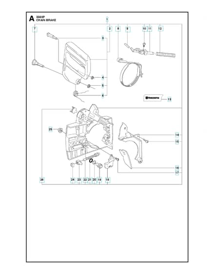 Husqvarna 339XP - 2010-Current - Chain Brake