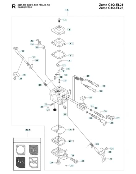 Husqvarna 343FRM - Carburetor Details