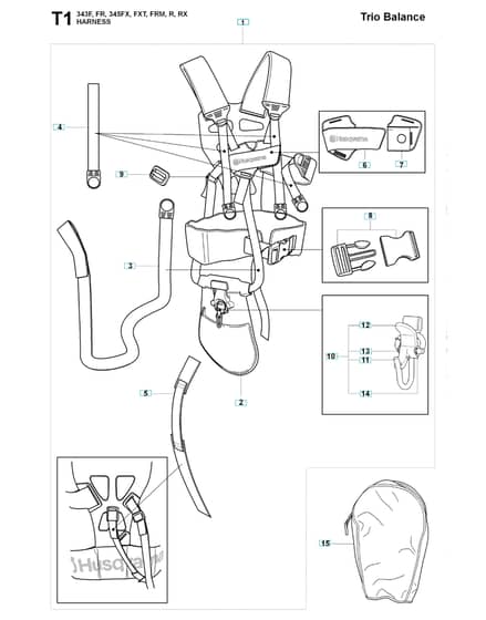 Husqvarna 343FRM - Harness