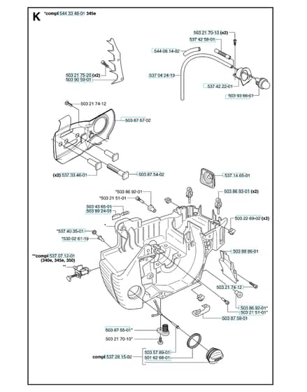 Husqvarna 345E - 2006-Current - Crankcase 2