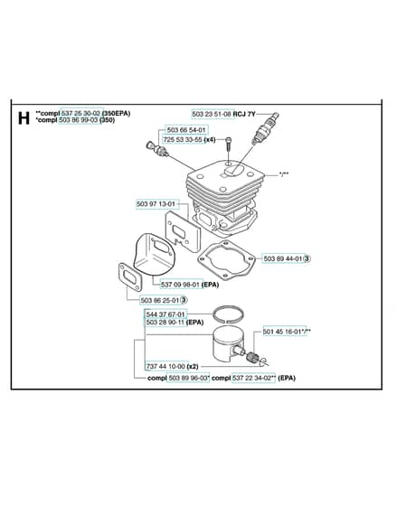 Husqvarna 345E - 2006-Current - Cylinder Piston
