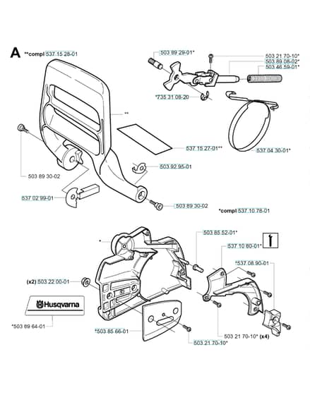 Husqvarna 351 - from-curr - Chain Brake