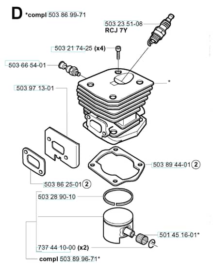Husqvarna 351 - from-curr - Cylinder Piston