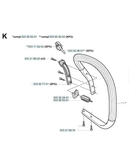 Husqvarna 351 - from-curr - Handle