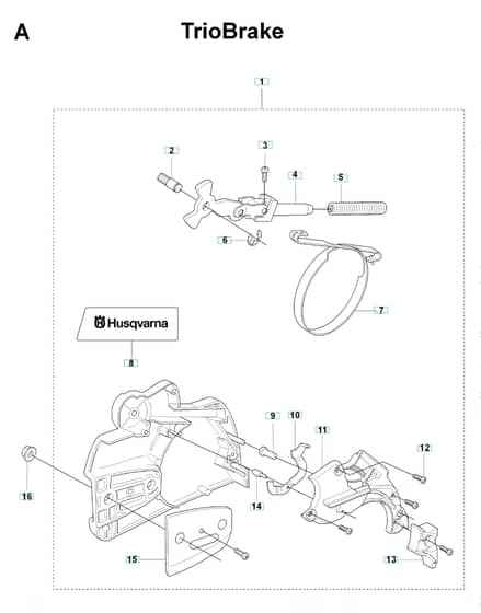 Husqvarna 353TRIOBRAKE - Chain Brake & Clutch Cover