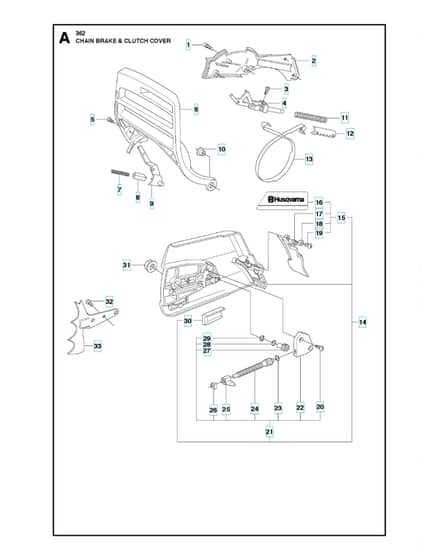 Husqvarna 362 - Chain Brake & Clutch Cover