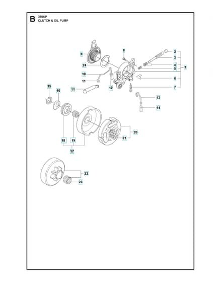 Husqvarna 365 - Clutch & Oil Pump
