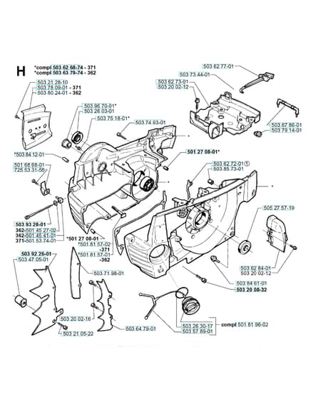 Husqvarna 371XP - 1999-Current - Crankcase