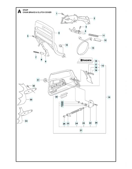 Husqvarna 372XP/XPG - Chain Brake & Clutch Cover
