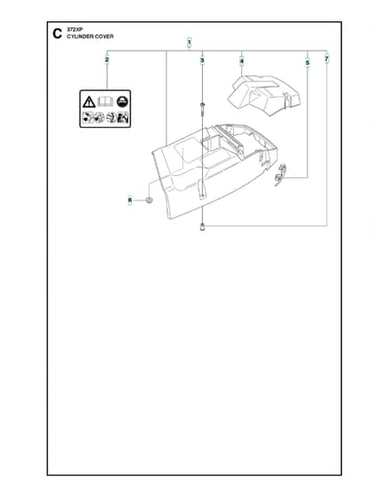 Husqvarna 372XP/XPG - Cylinder Cover