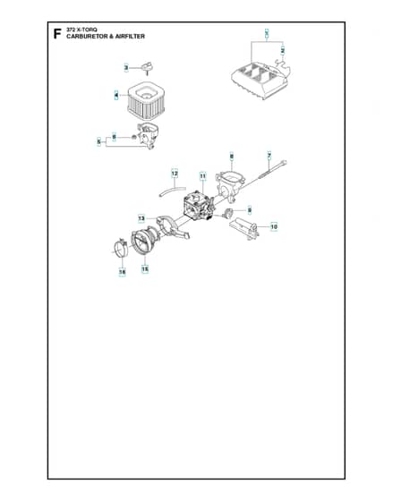 Husqvarna 372XP/XPGX-TORQ - Carburetor & Air Filter