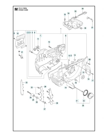 Husqvarna 372XP/XPGX-TORQ - Crankcase