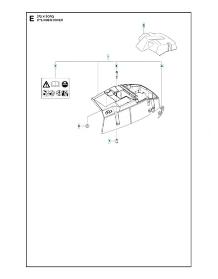 Husqvarna 372XP/XPGX-TORQ - Cylinder Cover
