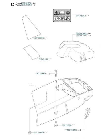 Husqvarna 385 - 2006-Current - Cylinder Cover